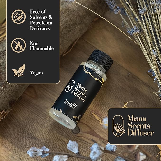 Amalfi Essence Essential Oil Refill Luxury Hotel Inspired, Long Lasting Aroma for Home & Commercial Diffuser, 120ml Fresh Blend of Rose, Vanilla and Lemon, Scent for Office Spa Wellness Aromatherapy.
