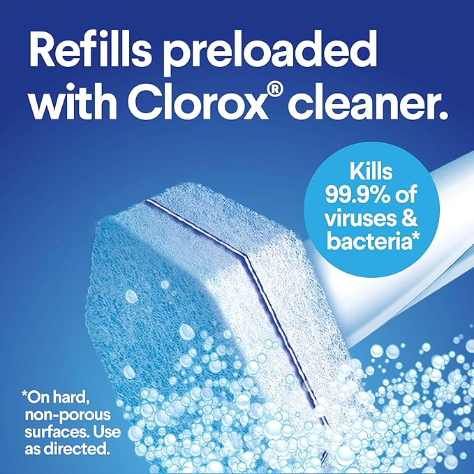 CLOROX ToiletWand Toilet Bowl Cleaner- Toilet Brush, Storage Caddy and 16 Disinfecting Refill Heads (Pack of 6)