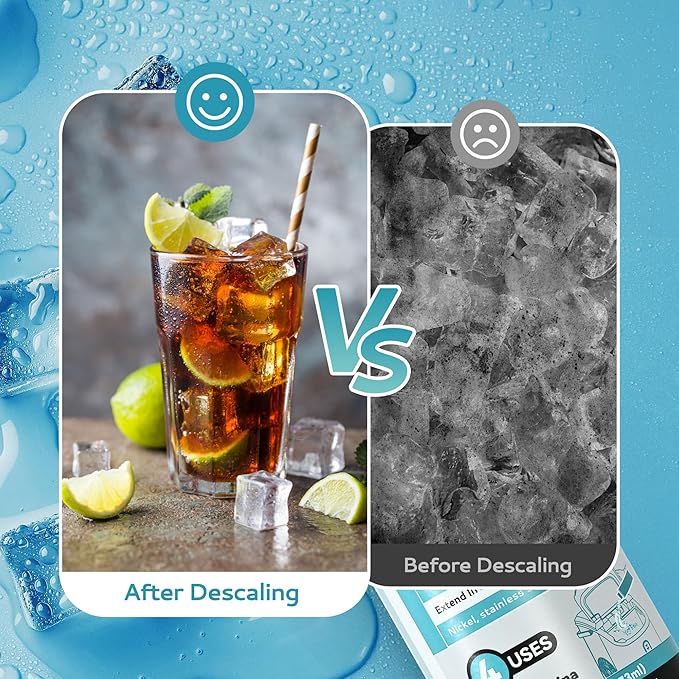 EUHOMY Ice Machine Cleaner Descaler, 16 Fl OZ Ice Maker Cleaner (4 Uses Per Bottle), Ideal Universal Descaling Solution for All Brands Ice Maker, Single Use Coffee and Espresso Machines