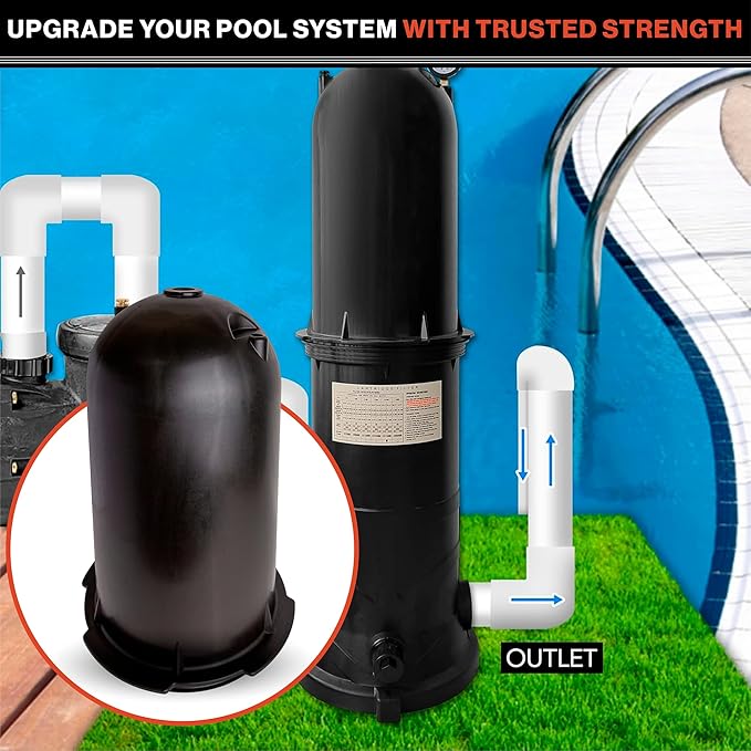 Swimables CX1750B Filter Head with Directional Vent Valve ECX1322A – Compatible with Hayward Star-Clear Plus Cartridge Filter Model C1750 – Durable Black Top Cap for Inground Pool Systems