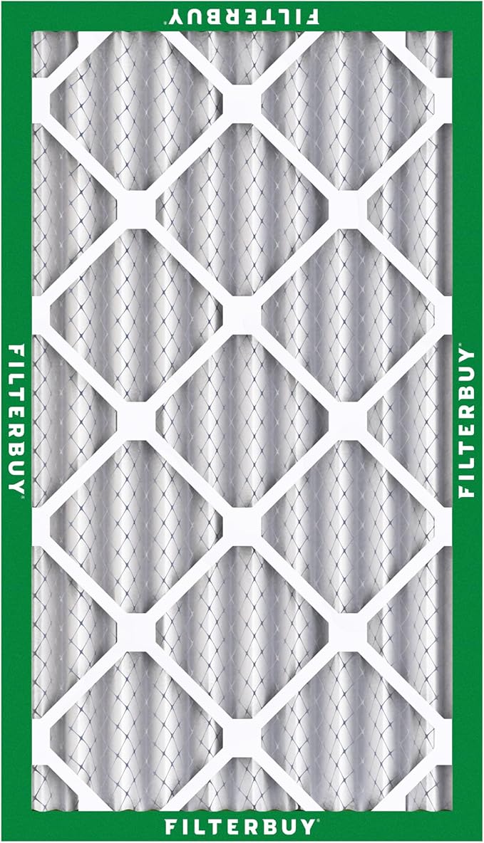Filterbuy 12x20x4 Air Filter MERV 8 Essential Dust & Allergy Defense (6-Pack), Electrostatic Pleated HVAC AC Furnace Filters Replacement, Made in USA (Actual Size: 11.50 x 19.50 x 3.63)