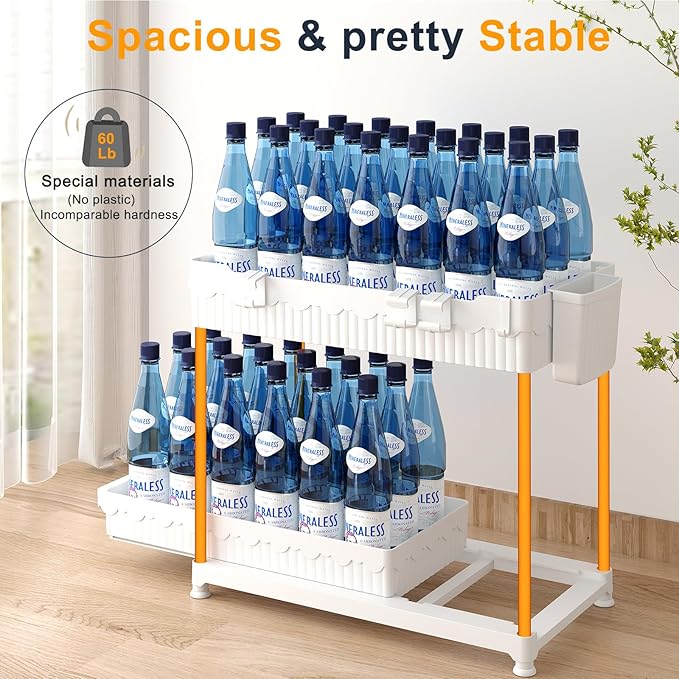 Sevenblue 3 Pack Under Sink Organizers, 2-Tier Multi-Use Kitchen and Bathroom Organizers and Storage with Sliding Drawers，Bathroom Cabinet Organizer (White, 12.8 Inch)