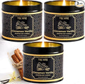 Vanilla Candle with Cinnamon Strong Scented Soy Candel Clean Non Toxic Velas Aromáticas for Women Gift for Fall Christmas Holidays Pack of 3 5Oz Decorative Tin Jars with Lids