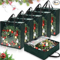 Oversized 6 Pack Storage Bags with Zipper 25 Gallon Tote Bags Moving Travel Camping Essentials Packing Supplies for Clothes Wreaths Quilts Decorations Toys, 26 x 26 x 8.7 Inches(Green)
