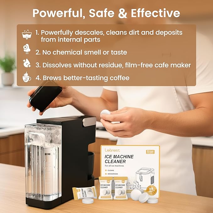 Liebnest 24 Count Coffee Maker Cleaner & Descaler Tablets, Effective Cleaning Coffee Pot Cleaner Tablets, Compatible with Nespresso, Breville, Keurig, Ninja, Delonghi, Miele