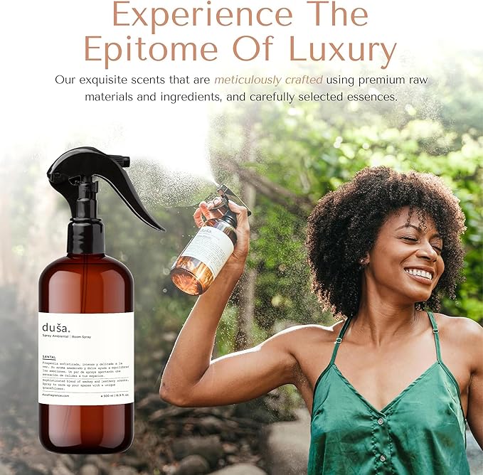 Dusa Santal Room Spray - 16.9 fl oz - Ultimate Home Fragrance, Bed Room Essentials & Soothing Fabric - Natural Air Freshener & Linen Mist for Home - Eco-Friendly Odor Eliminator w/Aromatherapy