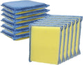 LOLA Microfiber Terry & Nylon Net Sponge Scrubber Pad, 12 Pack, Non Scratch 2-Way Cleaning, Gently Scrubs & Wipes Clean
