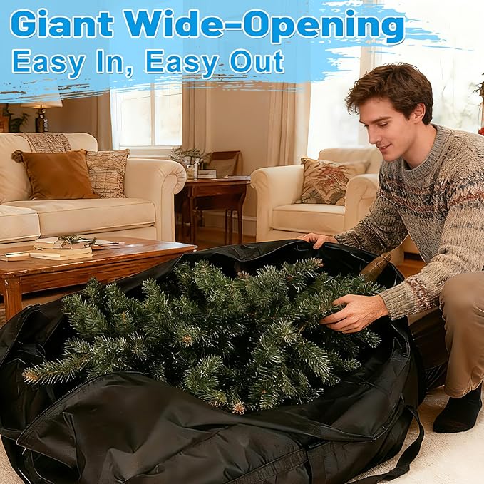 Aulock 600D Oxford Christmas Tree Storage Bag Fits 6ft/7ft/7.5ft/9ft - 56''x24''x24'' 140 Gallon Multipurpose Pool Storage Bags with 4 Handles