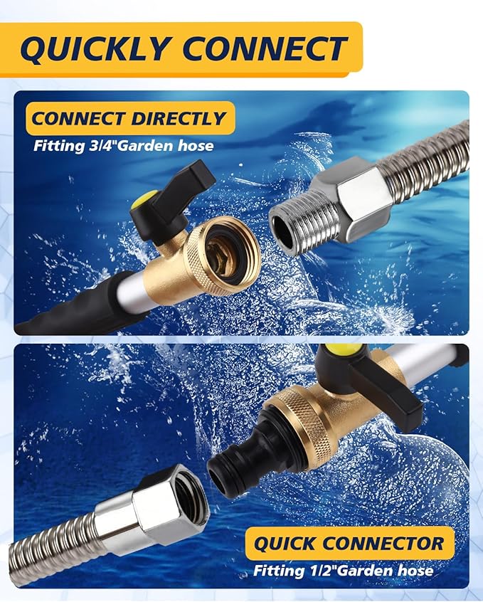 CONGDAREN 2025 Upgraded Extendable Jet Nozzle Power Washer - 2-in-1 High Pressure Washer Tool for Garden Hose, Adjustable Length 18“-32”, with Dual High-Pressure Nozzles and Hose Quick Connectors