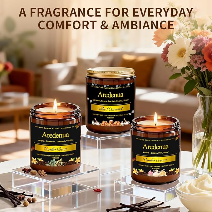 Vanilla Cream Odor Eliminating Candles – Home Deodorizing Soy Candles for Removing Pet, Kitchen & Bathroom Odors, Fresh Air Scented Candle with Clean Vanilla Aroma, Long-Lasting Odor Remove Candle