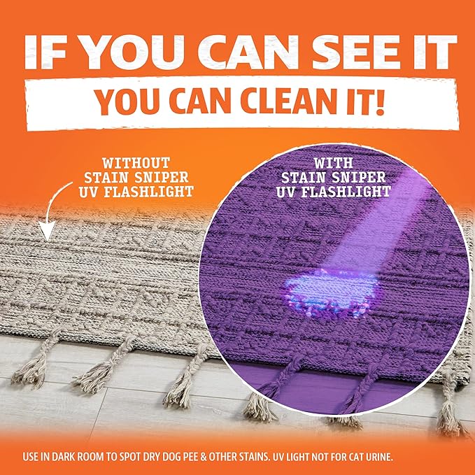 ANGRY ORANGE Pet Odor Eliminator Kit for Dog/Cat Urine - Citrus - 24 oz + UV Flashlight