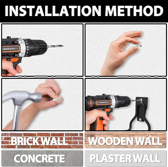 3-H Weed Eater Hanger 1 Pack,1 Large Garage Wall Hooks,1 Extension Strap,Utility Weedeater Rack,Tool Hangers for Organizing and Hanging Weed Wacker,Leaf Blower,String Trimmer,Power Tool in Garden