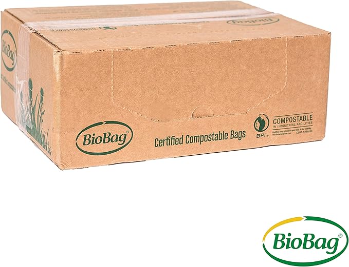 BioBag (USA) The Original Compostable Bag, 8 Gallon, 500 Count, 100% Certified Compostable Trash Bag Liners for Food Waste, Extra Strong and Durable