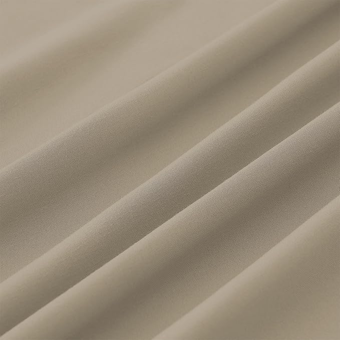 Modern Threads Soft Microfiber Solid Sheets - Luxurious Microfiber Bed Sheets - Includes Flat Sheet, Fitted Sheet with Deep Pockets, & Pillowcases Taupe California King