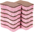 ELIVARA Kitchen Sponges – 12 Pack – Non-Scratch Dual-Sided Cellulose Scrub Sponges for Dishes, Pots, and Pans – Durable, Absorbent, and Reusable (Brown/Pink)