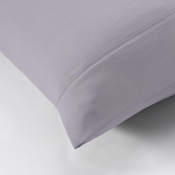 Modern Threads Soft Microfiber Solid Sheets - Luxurious Microfiber Bed Sheets - Includes Flat Sheet, Fitted Sheet with Deep Pockets, & Pillowcases Lilac Marble Full
