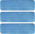 AmaVins 3 Pack Microfiber Cleaning Pads for Bona Mop, Reusable Microfiber Mop Pads for 18 Inch Mop, Hardwood Floor Replacement Cleaning Mop Pads, Machine Washes