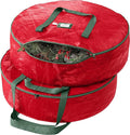 Heavy Duty Wreath Storage Bag 30 Inch, 2-Pack - Christmas Wreath Storage Container Red - Waterproof Plastic Material Wreaths Holder Storages - Holds 30 Inch Wreaths For Year Round