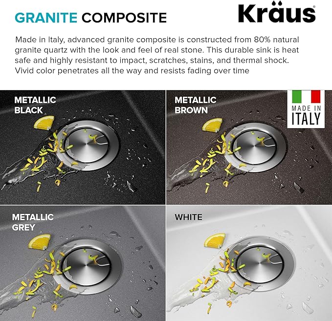 KRAUS Bellucci 25-inch Granite Workstation Drop In Top Mount Single Bowl Kitchen Sink in White with Accessories, KGTW12-25WH