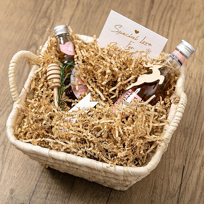 Mefleet 1 LB Crinkle Cut Paper Shred Filler Brown Crinkle Shredded Paper for Gift Box - Gift Basket Bag Filler - Kraft Grass Cushion Stuffing for Christmas Holiday Packaging Wrapping