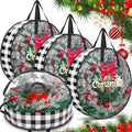 Shappy 4 Pcs Christmas Wreath Storage Bag Wreath Storage Container with Clear Window Plaid Wreath Storage Box with Handles for Storing Garland Holiday Wreath Wrapping(24 Inch,White Black)