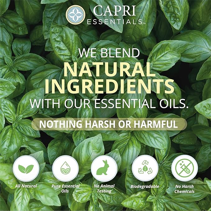 CAPRI ESSENTIALS APC, Household Dust Remover, Kitchen Counter Surface Spray, Removes Grime, Blend of Essential Oils, Sweet Basil 23 FL Oz