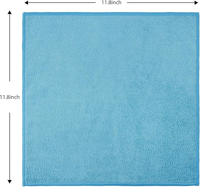 Tricol Clean 12 Pack Microfiber Cleaning Cloth 11.8x11.8inch - Streak-Free, Reusable Wipes for Glass, Kitchen, Car, Dusting - Absorbent & Lint-Free(Mixed 4 Colors 02, 11.8 x 11.8 in)