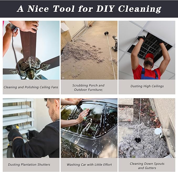 Chimney Sweep Kit Chimney Brush Kit Chimney Cleaning Kit, 16FT Dryer Vent Cleaner Kit Duct Cleaning Tools, Dryer Vent Cleaning Kit Fireplace Chimney Brushes-12pcs Flexible Rods, 2pcs 8in Chimney Brush