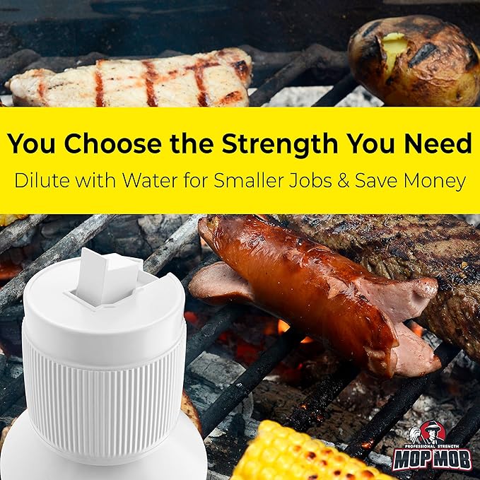 Commercial Grill and Oven Cleaner 32 Oz Concentrate 12Pk. Fast-Acting Heavy-Duty Degreaser Solution Removes Carbon, Grime, Burnt Food and Oil for Griddles Fryer Baskets and Kitchen Cooking Surfaces.