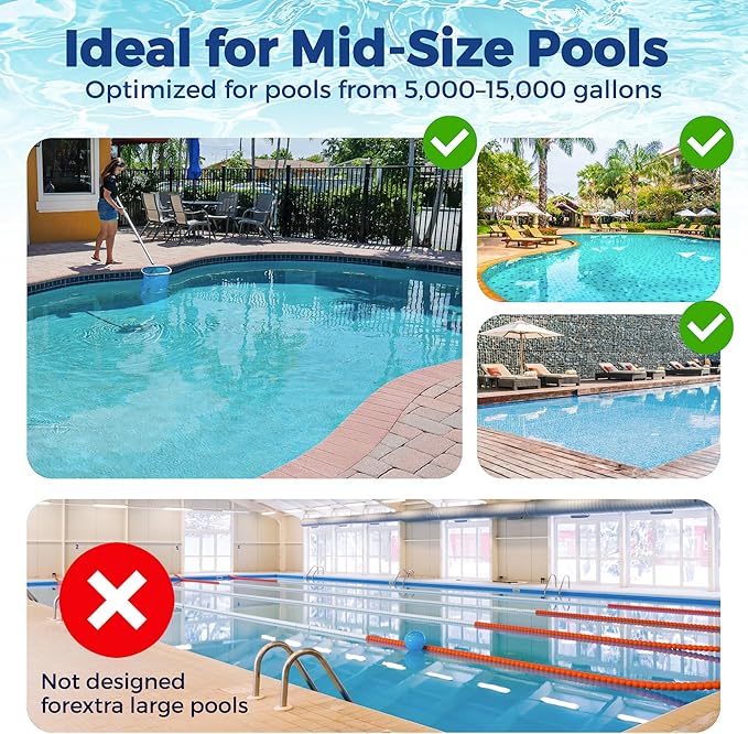 440 Telescopic Pool Pole 12ft - Heavy Duty Aluminum, Telescoping Pool Skimmer Pole for Leaf Rake, Net, Brush, Vacuum Head - Adjustable Handle Stick for Standard Attachments, Cleaning Swimming Pools