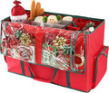 Sattiyrch Large 2-in-1 Christmas Ornament Storage Box & Xmas Figurine Container - Easy Access Removable Trays, Keeps 73 Holiday Ornaments - Adjustable Extent Area for Figurines and Pockets