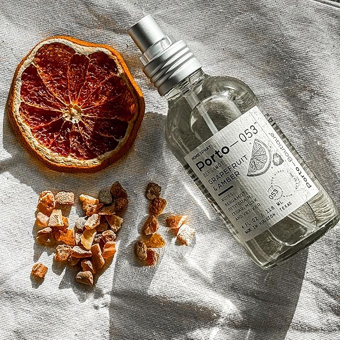 Room Spray for Home – Fabric & Linen Freshener Spray – Long Lasting, Non-Toxic & Vegan – Clear Glass Bottle, Handmade in USA – Odor Eliminator for Bedroom, Bathroom & Car – 4 oz (Bergamot)