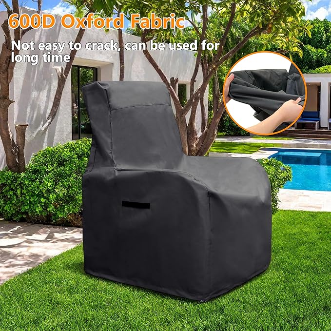 ATR ART TO REAL Outdoor Protective Cover, Patio Furniture Chair Protective Storage Cover, Sturdy and Water Protected Outside Armchair Cover (Black)