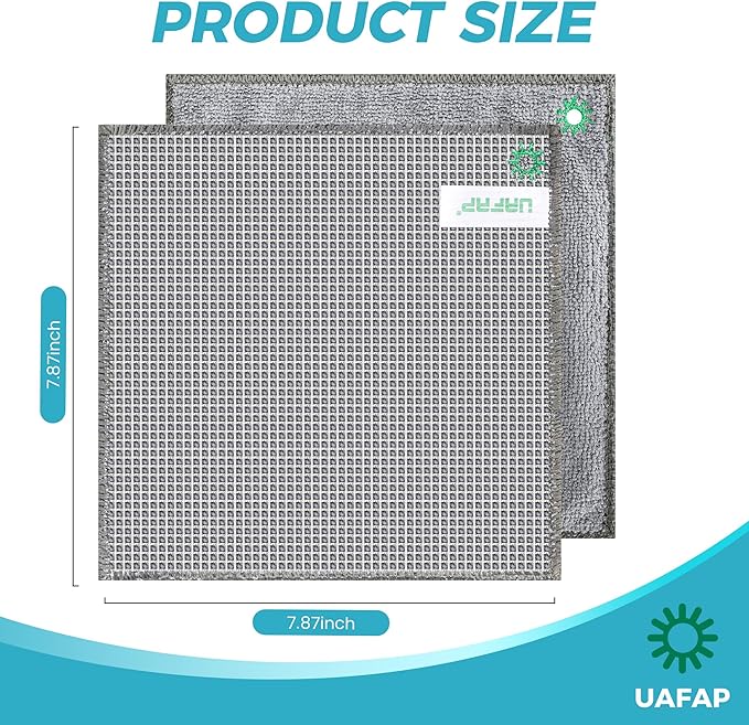 UAFAP 12Pcs New Upgrade 2-Layer Non Scratch Wire Dishcloth,Wire Dishwashing Rag,Reusable Quick-Dry Odor-Free Scrub Cloths for Dishes, Kitchen Cleaning Dish Rags for Cookware,Sinks, Dishes,Stove ﻿