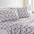 Modern Threads Printed 4-Piece Extra Soft Bedding Sheets & Pillowcase Set, Deep Pocket up to 16 inch Mattress Rose Bloom Queen