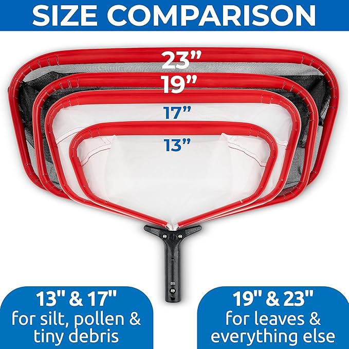 ProTuff 19" Fine Pool Net for PROS – “490 Promise” Unlimited Unconditional Replacement – Cleans 3X Faster Than Vacuum – Wide Pool Skimmer Net with Deep Bag for Easy Maintenance of Leaves, Bugs, Debris