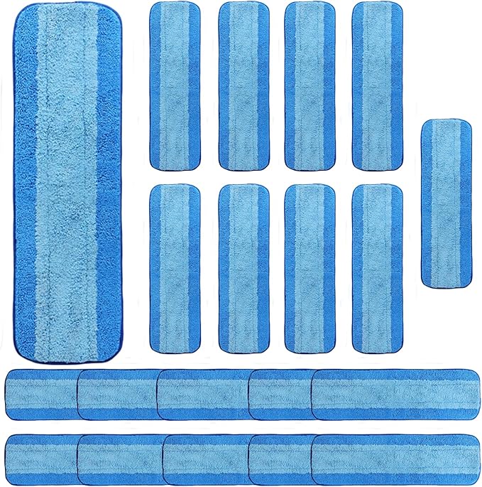 ZHAYAO 20 Pack Microfiber Cleaning Pads for Bona Mop, Reusable Microfiber Mop Pads for 18 Inch Mop, Hardwood & Hard Surface Floors Replacement Cleaning Mop Pads, Machine Washes