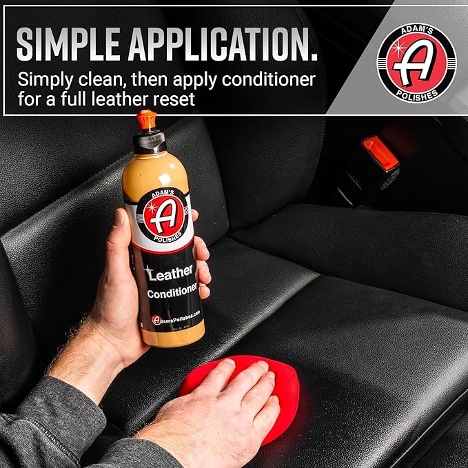 Adam's Polishes Leather Care Kit - Leather Cleaner & Conditioner Car Cleaning Supplies | UV Protection for Interior Accessories Steering Wheel Seat Dash Vinyl Shoe Polish Jacket