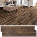 Peel and Stick Floor Tile, INMOZATA 36-Pack 54 Sq.Ft Self Adhesive Vinyl Plank Flooring Wood Grain Look 36x6 Inch Waterproof Tile Sticker for Bedroom, Living Room, Kitchen, RV (Smoked Brown)