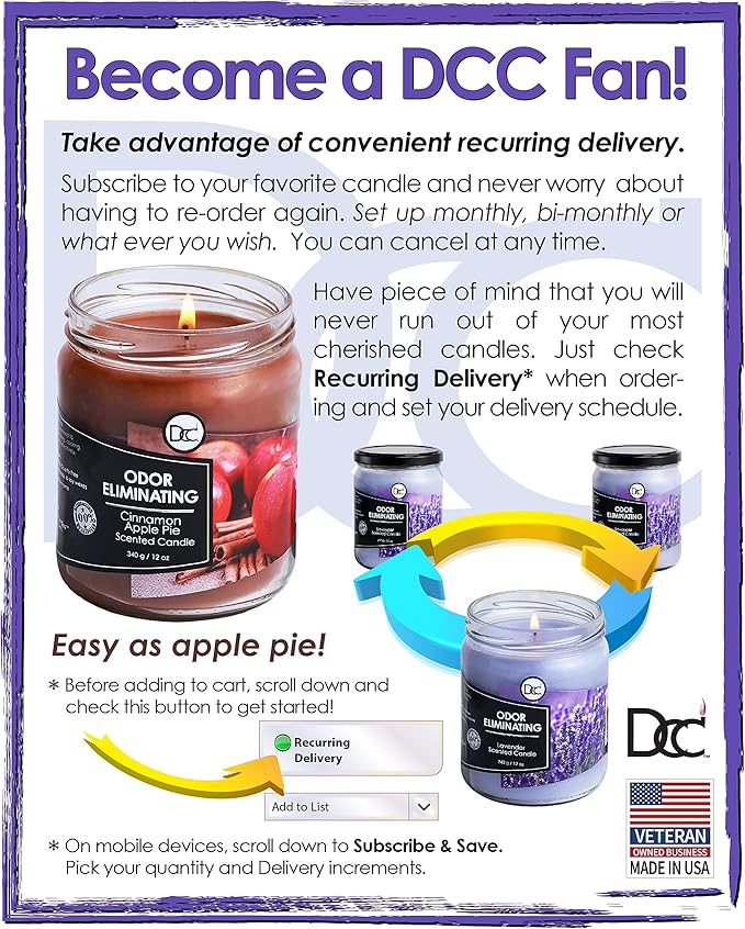 McIntosh Apple 2 Pack Odor Eliminating Highly Fragranced Candle - Eliminates 95% of Pet, Smoke, Food, and Other Smells Quickly - Up to 80 Hour Burn time - 12 Ounce Premium Soy Blend