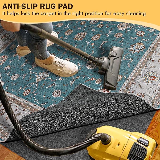 Waterproof Rug Pad, Thick 10x14 ft Under Area Rug Carpet Pad, Non Slip Felt Rug Pads for Hardwood Floors, Keep Carpets in Place Soft and Prevent Rug from Wrinkling or Buckling