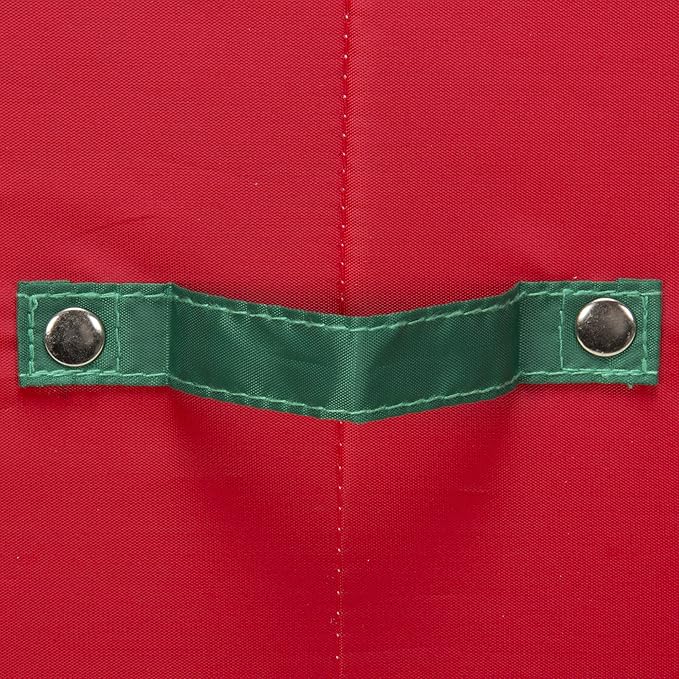 Household Essentials 532RED Holiday China Dinnerware Storage for Dessert Plates or Bowls | Removable Lid | Red Canvas with Green Trim, 1 Count (Pack of 2), Red & Green