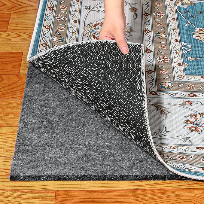 Waterproof Rug Pad, Thick 9x12 ft Under Area Rug Carpet Pad, Non Slip Felt Rug Pads for Hardwood Floors, Keep Carpets in Place Soft and Prevent Rug from Wrinkling or Buckling