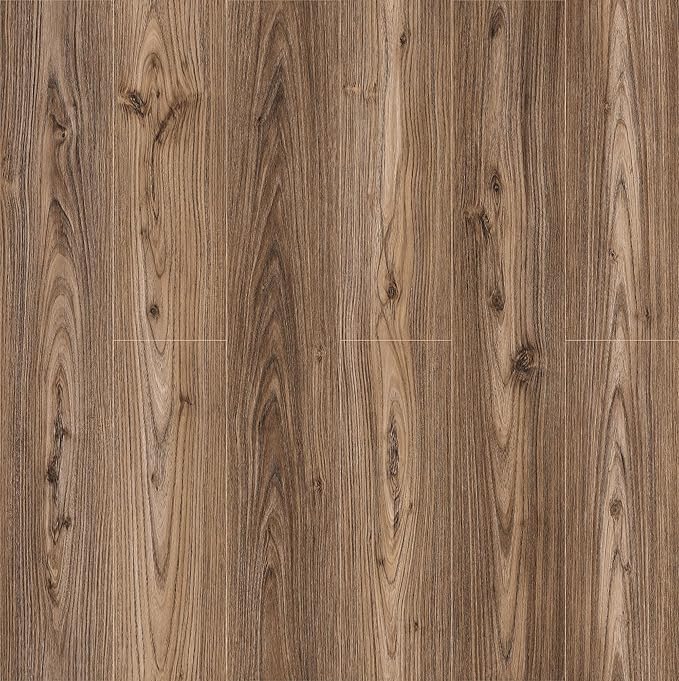 Lareko 54 Sq.Ft,Wood Peel and Stick Floor Tiles,36 Pack Brown Vinyl Flooring (No Adhesive Residue) 36"×6" Waterproof and Non-Slip Laminate Flooring for Renters Bathroom, Living Room ((Dark Brown ）