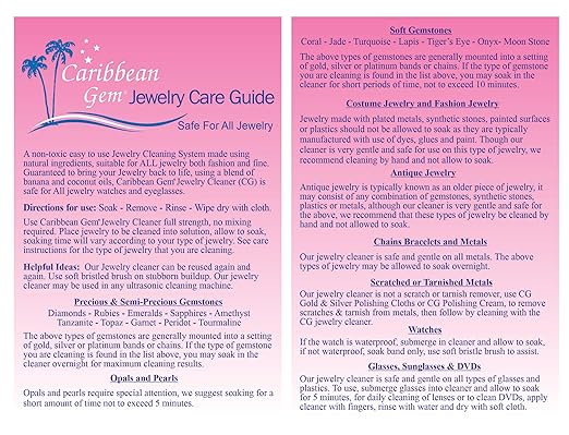 Caribbean Gem USA Polishing Cream | Safely Tarnish Remover Polishing Cream From Gold, Silver, and Platinum | 2OZ Bottle | With Polishing Cleaning Cloth | 1 Pack