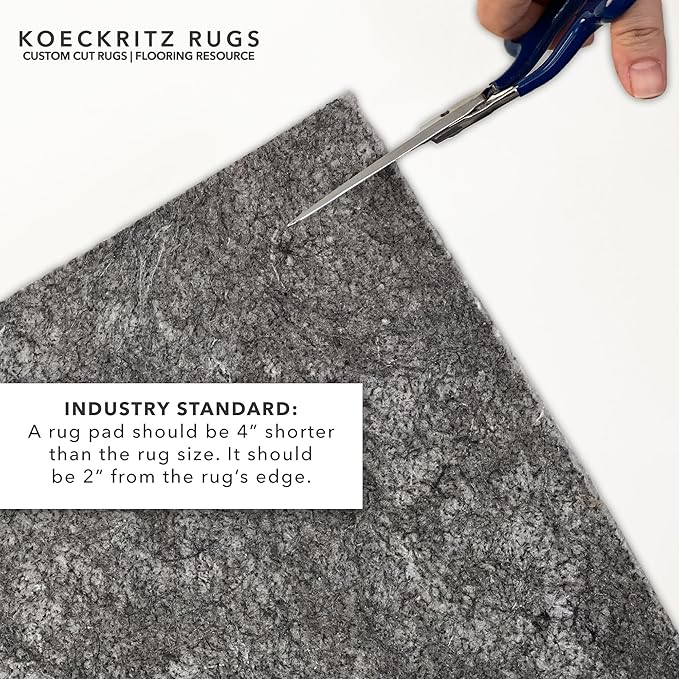 KOECKRITZ 9' x 9' Square Non-Slip Rug Pad Gripper - 1/4″ Thick Felt & Rubber Duo-Lock - Safe for All Floors & Hardwoods - Protects Floors, Keeps Rugs Flat