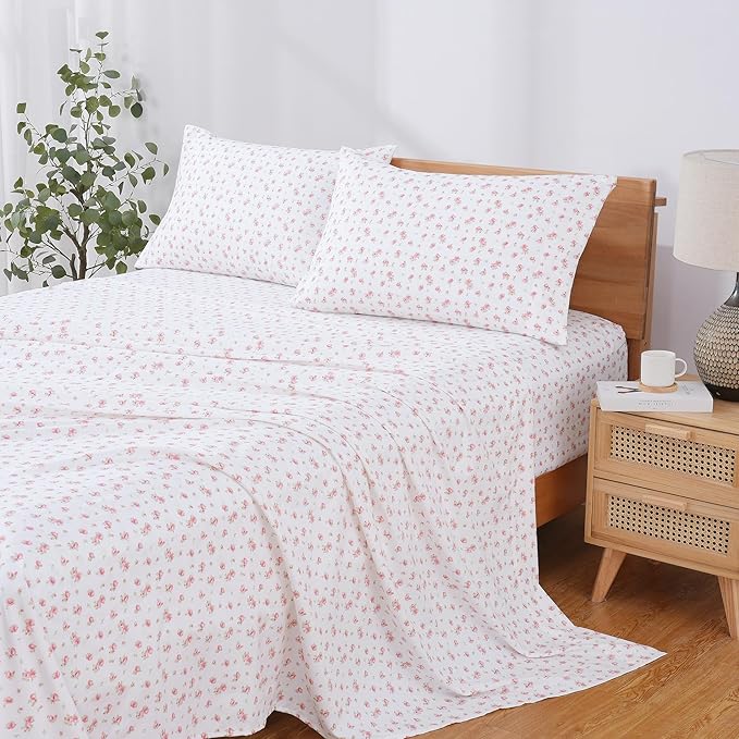 Modern Threads Silky Soft Microfiber and Wrinkle Free Sheets - Luxurious Microfiber Bed Sheets Includes Flat Sheet, Fitted Sheet with Deep Pockets, & Pillowcases Ivory, Queen