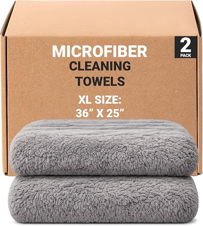 AllGuard Platinum Microfiber Towels for Cars Extra Large Towel Set of 2 Drying Towels with Maximum Absorbency, Scratch Free Wash Towels for Detailing, Microfiber Cleaning Cloth Towel Kit