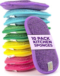 Onutis – 10 Kitchen Sponges Pack– Washable and Reusable Dishes Sponge Rubber – 6 X 3 inches - Multicolored
