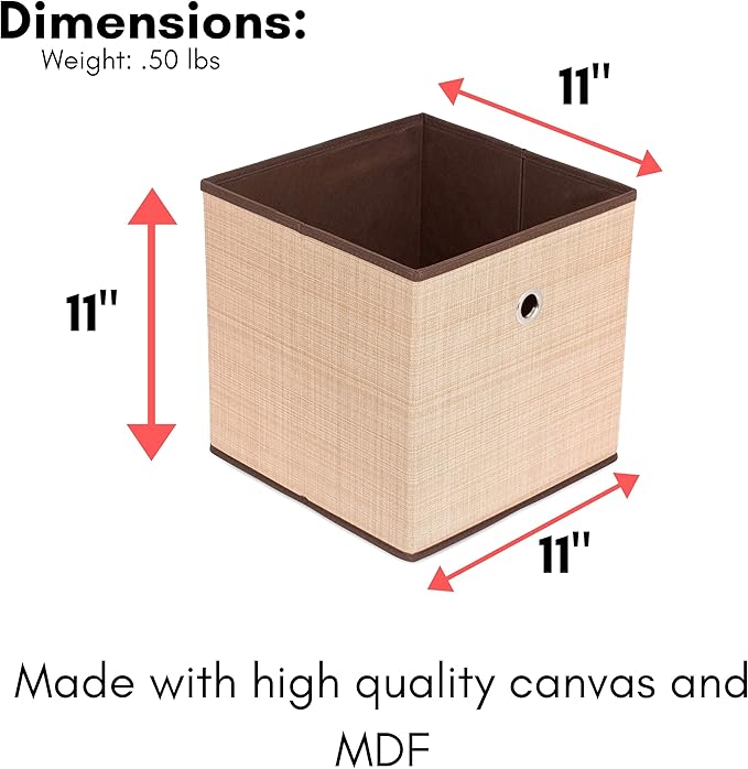 Internet's Best Canvas Storage Bin - 2 Pack - Brown - Box Container